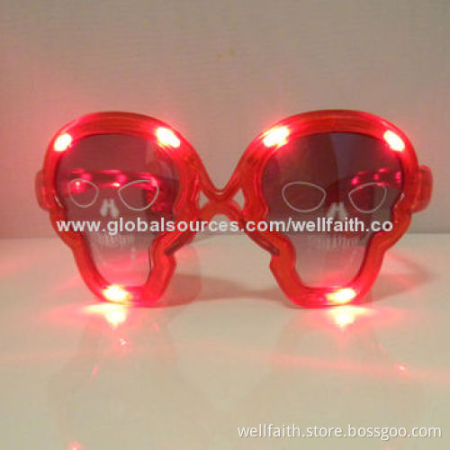 Halloween Skull-shaped LED Flash Glasses with CE, RoHS Marks